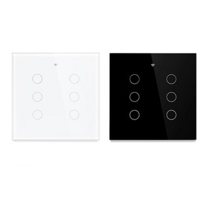 UNKAS Tuya Brazil 4x4 WiFi 6 Gang Wall Light Switch Touch-Sensor Smart Home Interruptor Work With Alexa Google Home