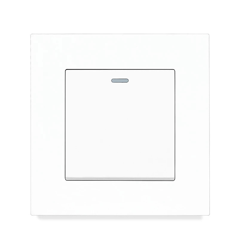 Esooli Plastic Panel Wall Light Push Button Light Switch Simple Style PC 1 Gang Switch AC 110~250V, 50/60 Hz Cn(origin) 10A-16A