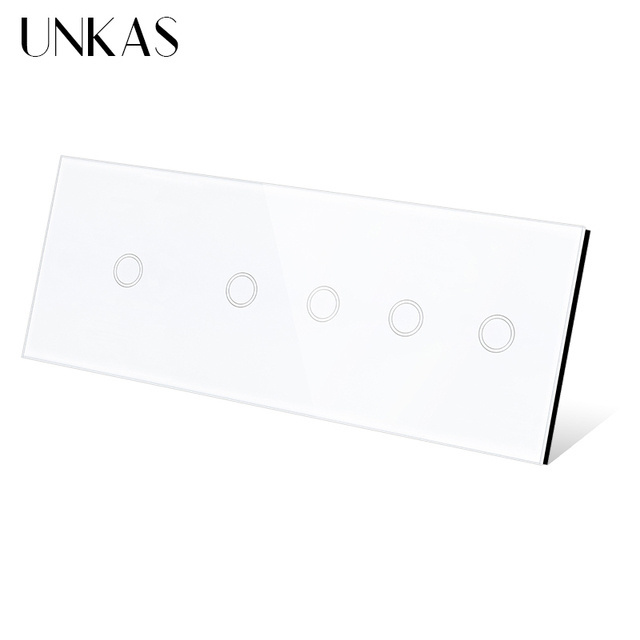 UNKAS 3 / 4 / 5 / 6 / 9 / 12 Gang WiFi Touch On / Off Smart Light Switch 228mm Black Class Panel Work Tuya Alexa Google