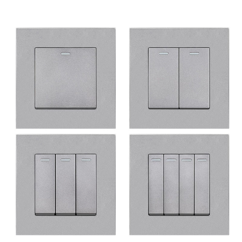 Esooli Plastic Panel Wall Light Push Button Light Switch Simple Style PC 1 Gang Switch AC 110~250V, 50/60 Hz Cn(origin) 10A-16A