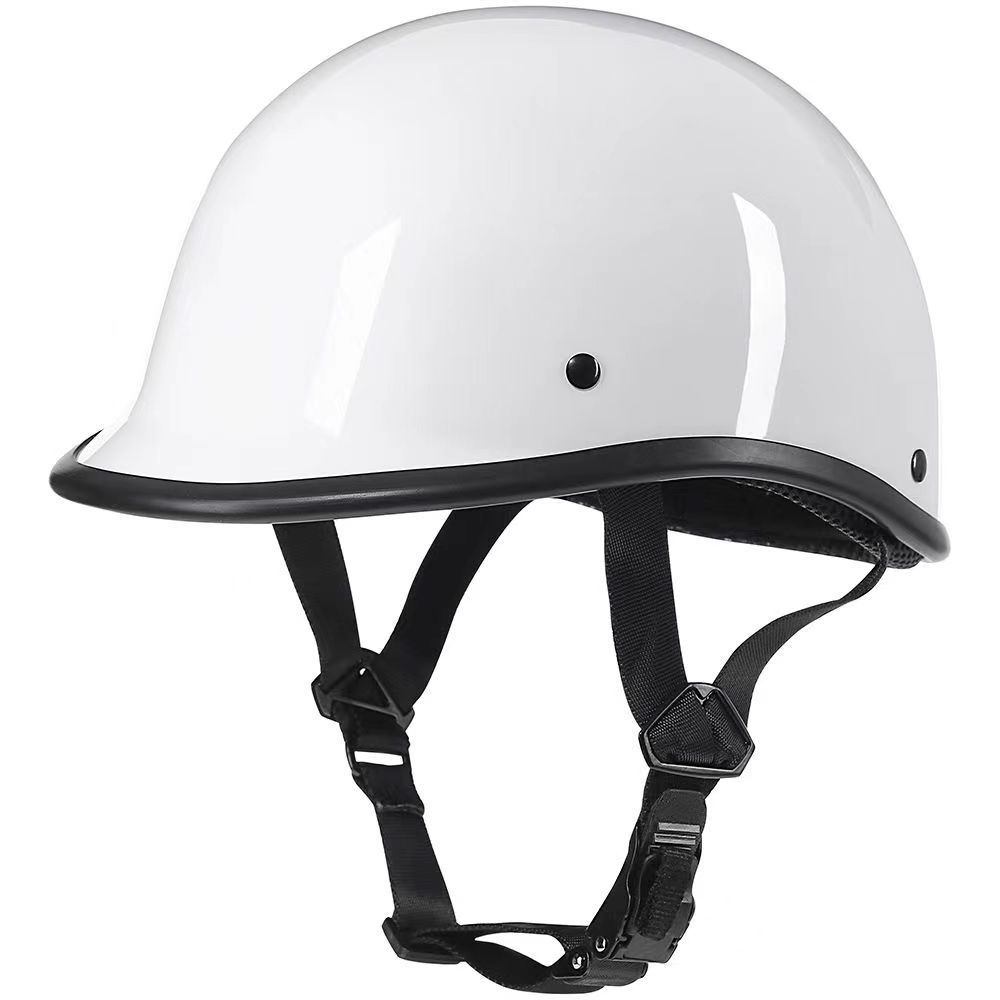 Glossy Black Biker Polo Style Half Face Hawk Novelty helmet