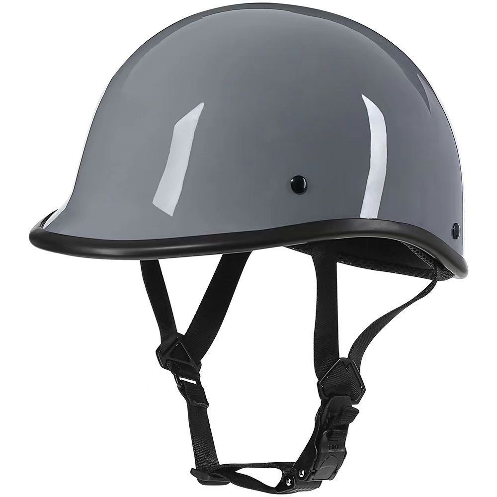 Glossy Black Biker Polo Style Half Face Hawk Novelty helmet