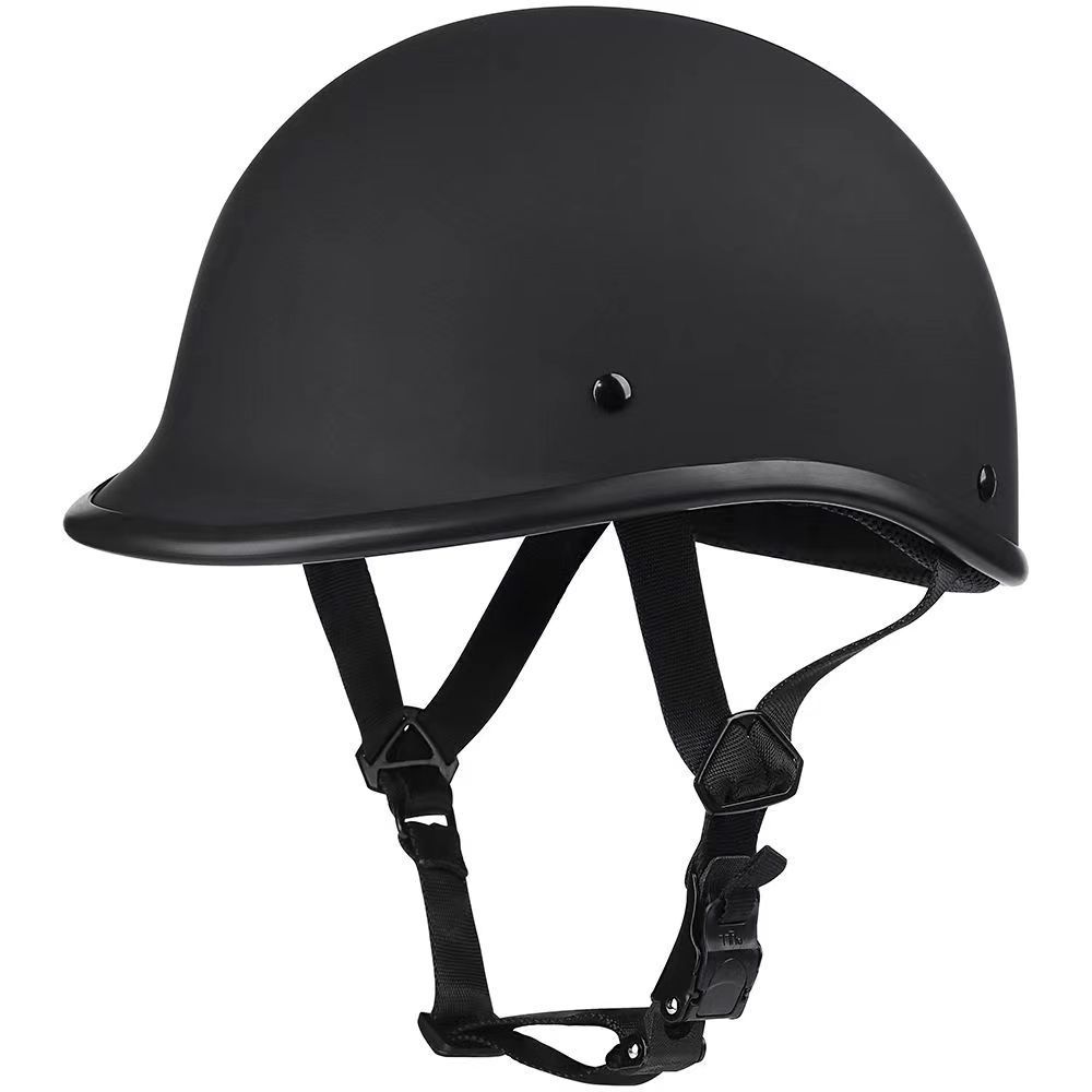 Glossy Black Biker Polo Style Half Face Hawk Novelty helmet