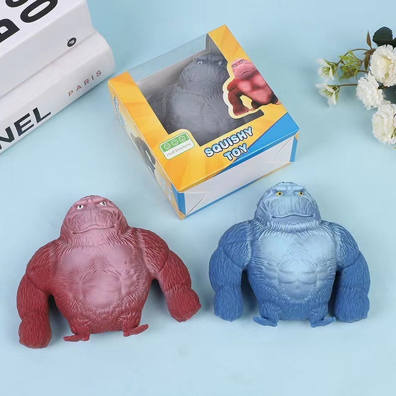 In Stock Colorful Squeeze Animal Stretch Gorillas Sand Toys Plastic Squishy Relief Stress Squeezing Toys