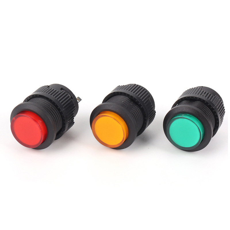 momentary push button switch PB-1602 latching type Push button switch self-reset/self-locking round