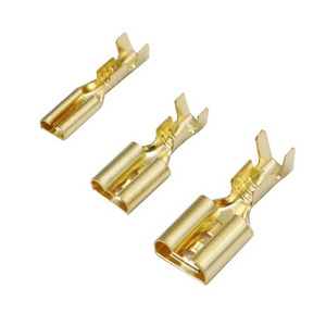 2.8mm 4.8mm 6.3mm Plug Spring Female Male Spade Cold Crimp Terminals Car Speaker Electrical Brass Wire Terminal Connectors