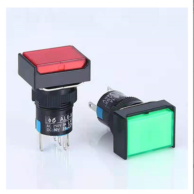 19mm momentary latching metal push button switch self-replating Short Body 16mm Flat Button Waterproof 4 Pins