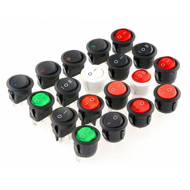 KCD1 KCD2 white red led rocker switch dtdp on-off KCD3 KCD4 round boat  t85 rocker switch mount 15mm round rocker switch