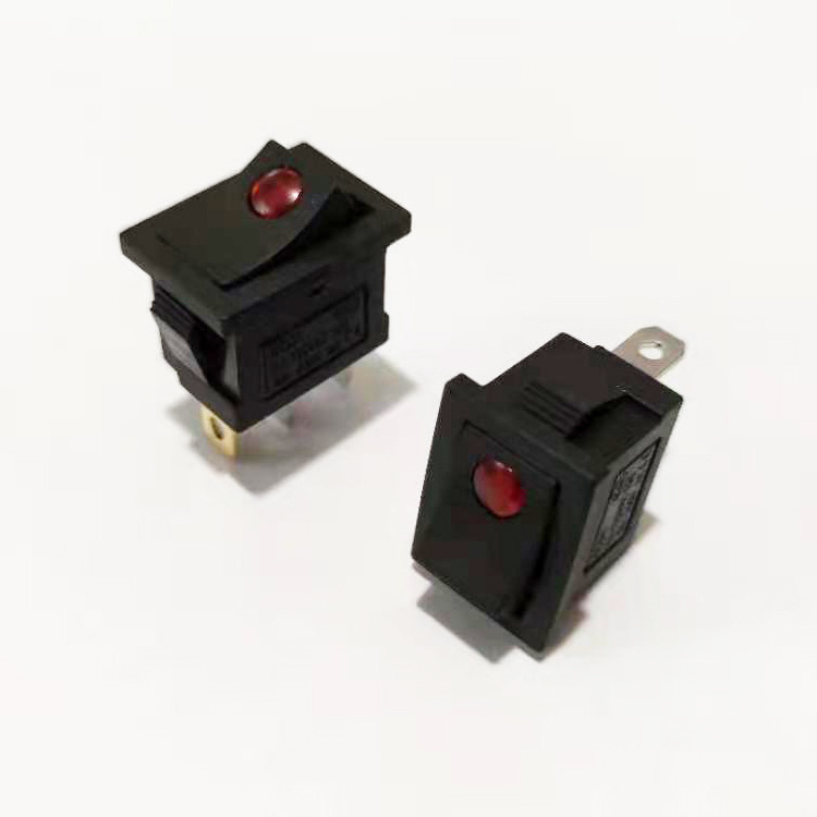 round rocker switch KCD1 on-off rocker switch 3 pin with LED lamp illumination 12V Round Mini Rocker Toggle Switch