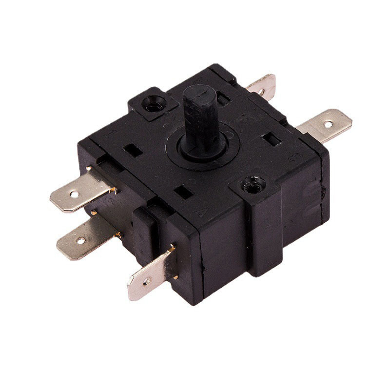 Black 250V 16A T125 Gear Rotary Potentiometer Switch 5 Position Electric Heater Oil Temperature Control Switch