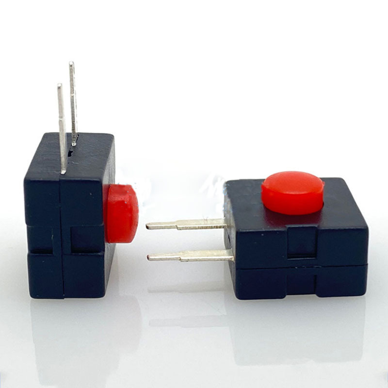 Mini push-key switch 2 pin push Button On Off  Switch 12*12 mm self-locking red flashlight small switch