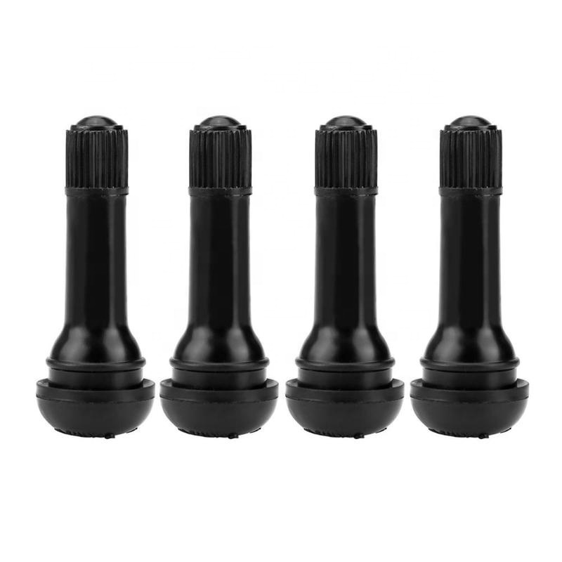 100pcs TR414 Car Wheel Tire Valve Stems Black Rubber Short Replacement