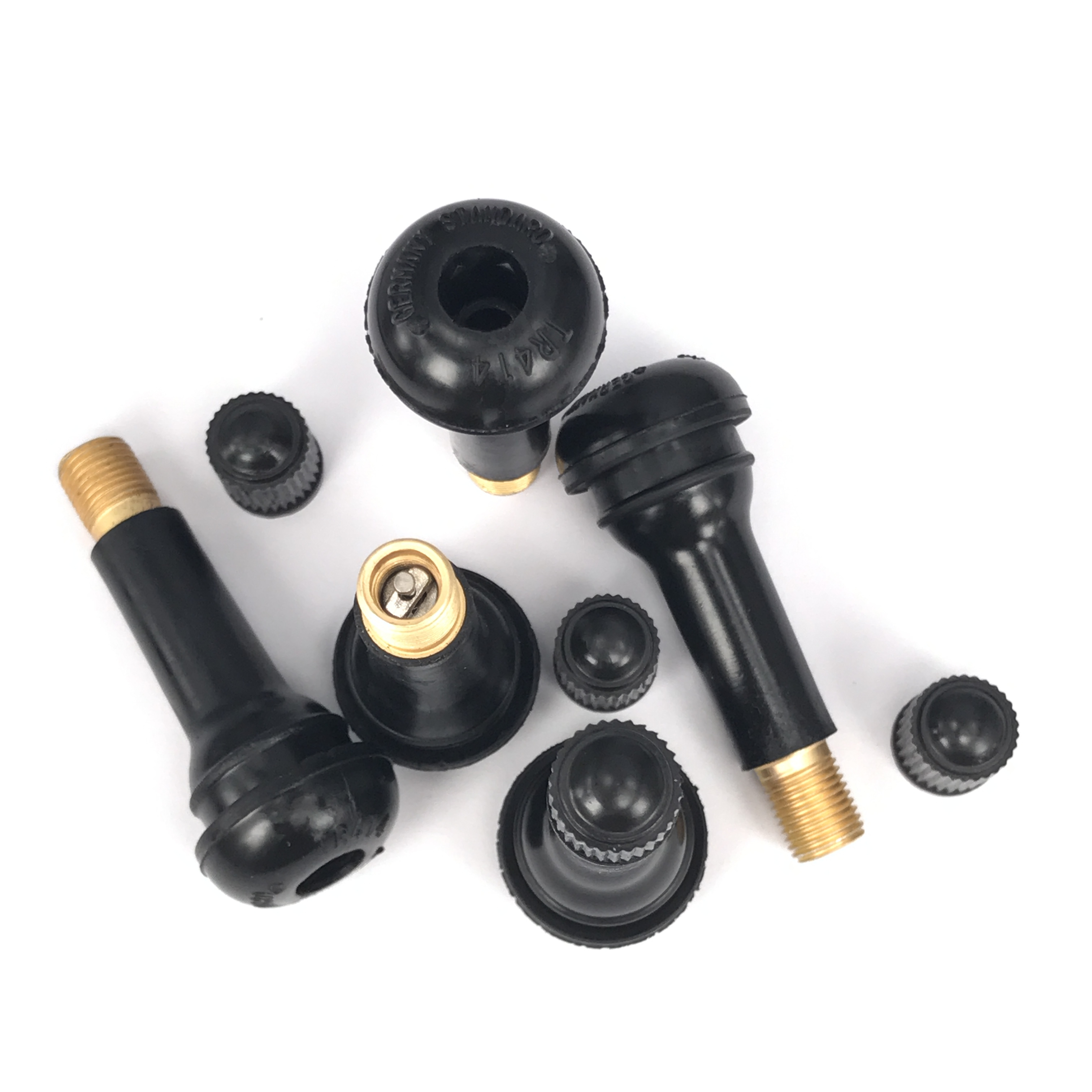 100pcs TR414 Car Wheel Tire Valve Stems Black Rubber Short Replacement