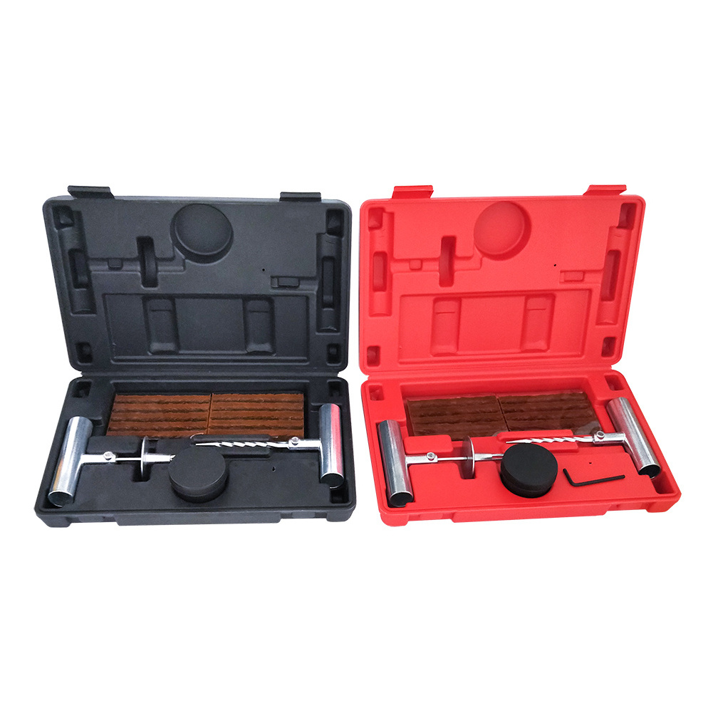 Heavy duty tire repair tool kit with tire repair plug safe hand tools