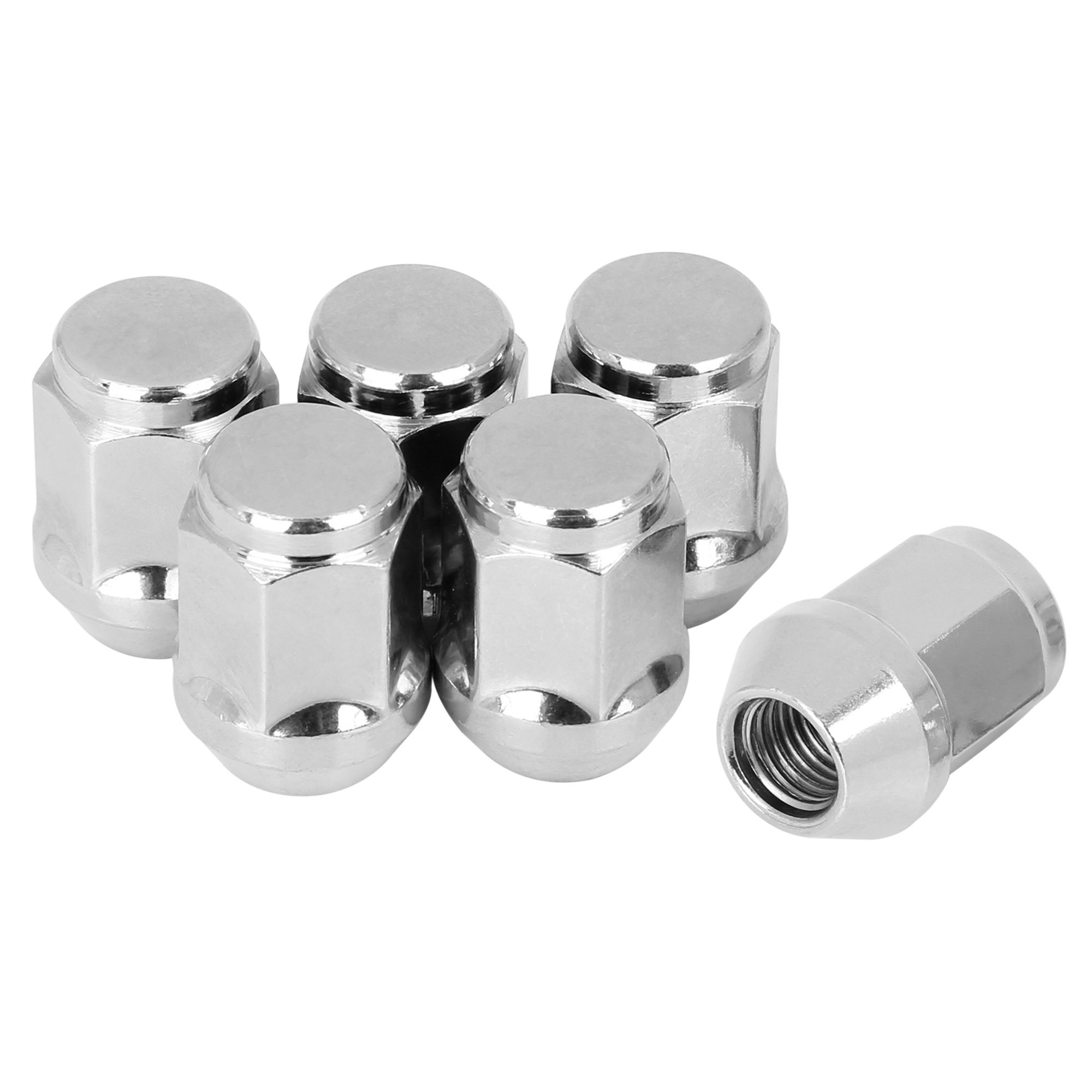 20 PCS Wheel Lug Nut Set - M12X1.5 Thread Chrome Finish 3/4 Hex 60 Degree Conical Seat