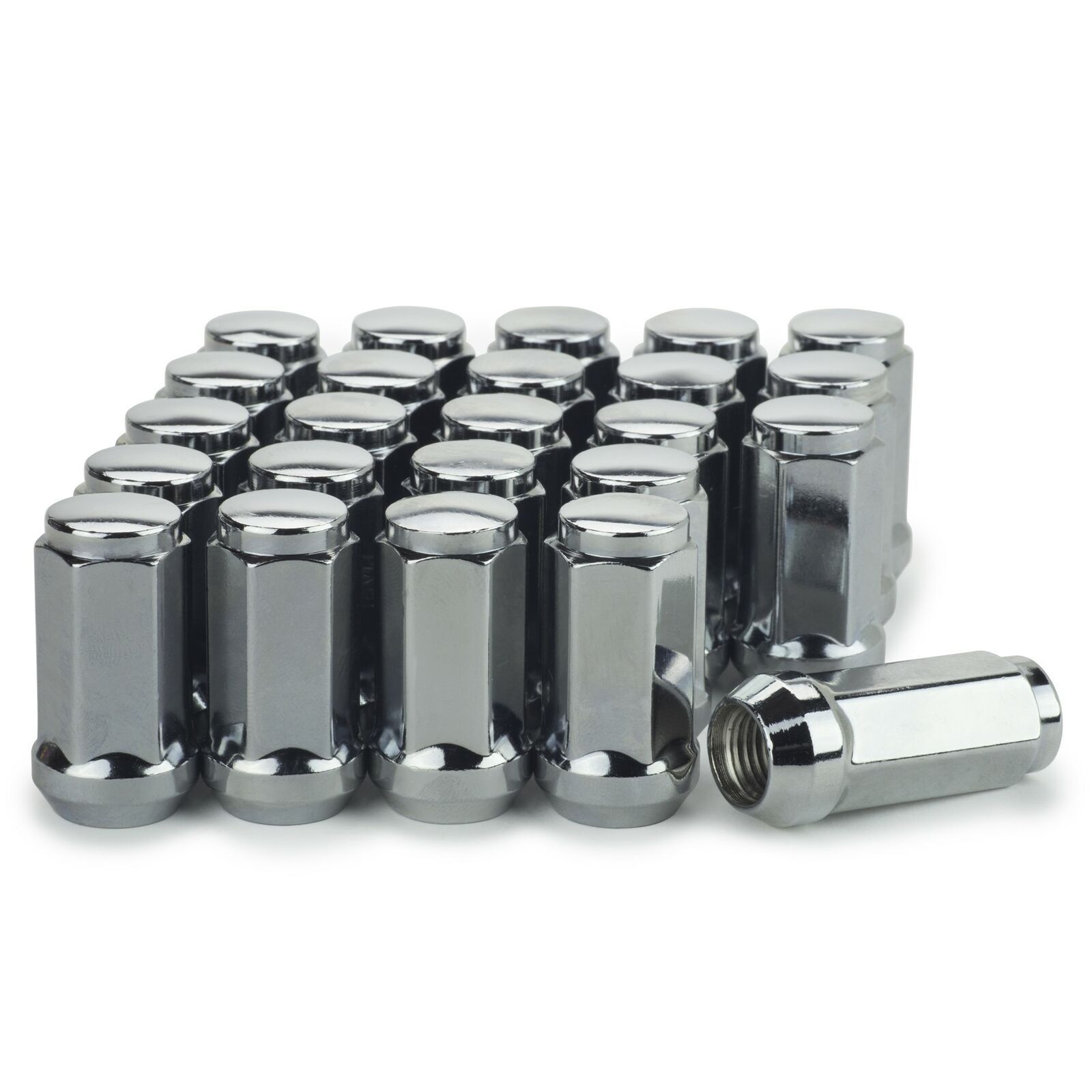 20 PCS Wheel Lug Nut Set - M12X1.5 Thread Chrome Finish 3/4 Hex 60 Degree Conical Seat