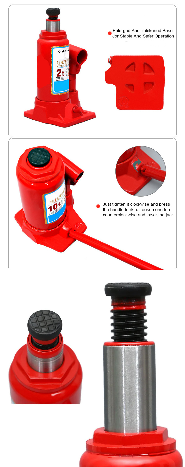 Red Big Red Hydraulic Welded Bottle Jack with Blow Mold Carrying Storage Case