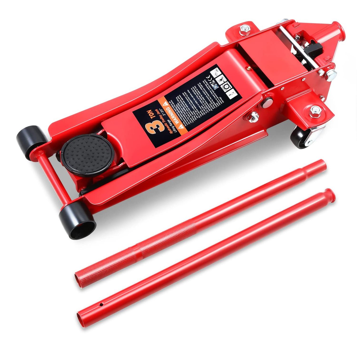 Floor Jack 3 Ton Capacity Fast Lift Service Jack Steel Heavy Duty Hydraulic Car Jack