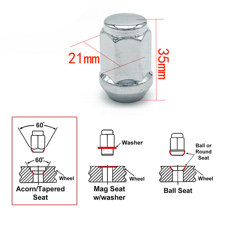 Lug Nuts m12 x 1.5 Bulge Acorn Lug Nuts Wheel Nut For Car