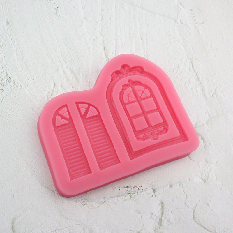 Antique European style window embossed chocolate silicone mold cake decoration tools sugar cake mold