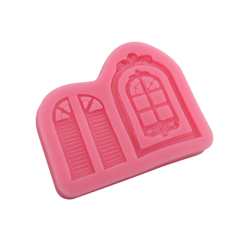 Antique European style window embossed chocolate silicone mold cake decoration tools sugar cake mold