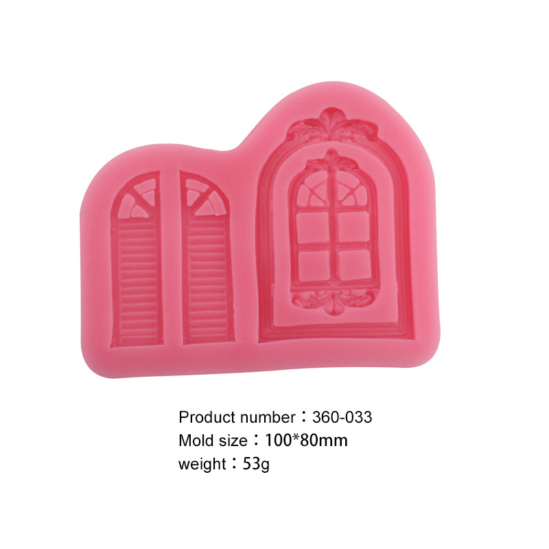 Antique European style window embossed chocolate silicone mold cake decoration tools sugar cake mold