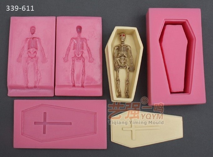 silicone coffin cake mould,halloween cake decorations,silicone zombie mould