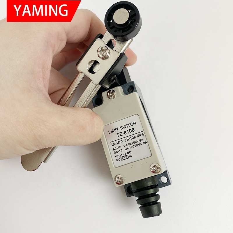 TZ-8108 ME Momentary Reset Handle Rotary Adjustable Roller Lever Arm Mini 380V 10A IP65 NO NC Limit Switch