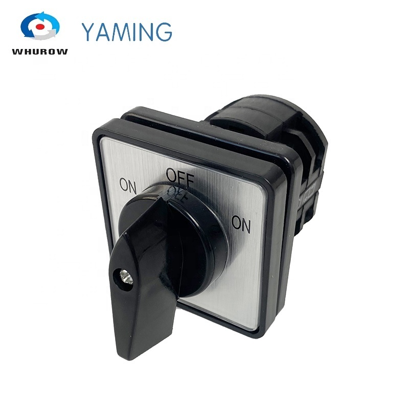 LW8-10/2 ON-OFF-ON Changeover Rotary Cam Switch 660V 10A 2 Poles 3 Position 8 Terminals Silver Contact Control Circuit