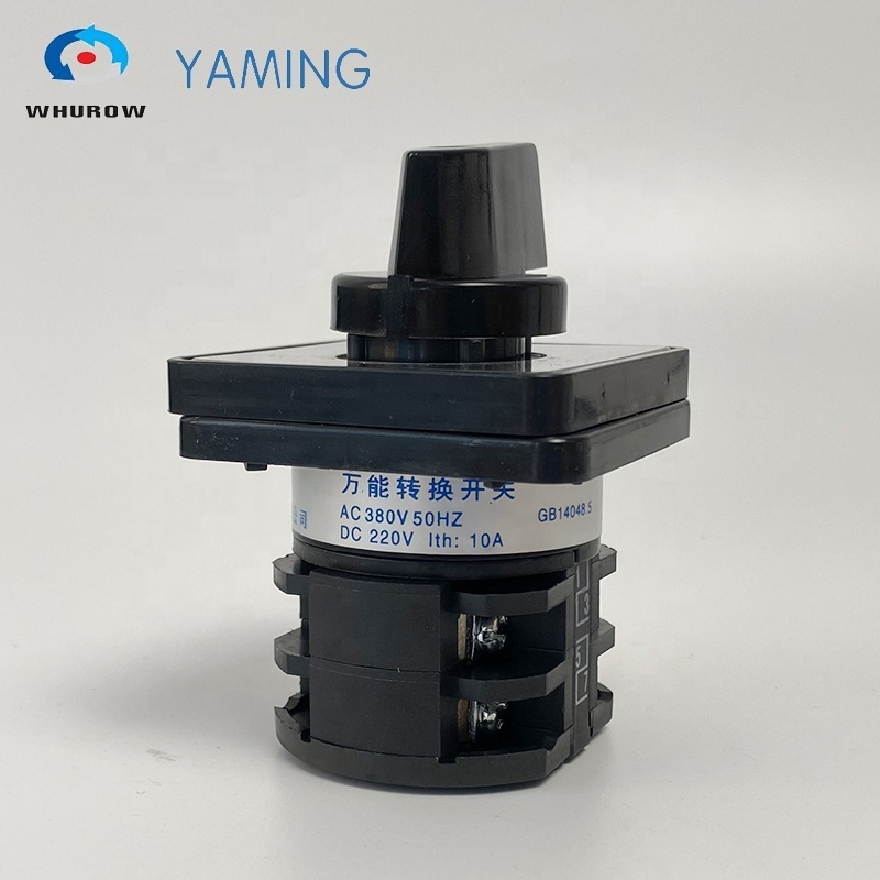 LW8-10/2 ON-OFF-ON Changeover Rotary Cam Switch 660V 10A 2 Poles 3 Position 8 Terminals Silver Contact Control Circuit