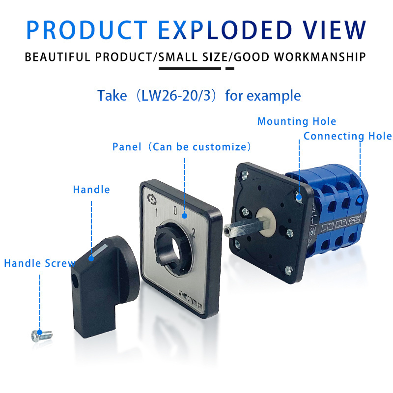 LW26 YMW26 LW28 LW39B Changeover Multi Positions 5-160A Universal Electric Battery Car Dual Power DIY Rotary Cam Switch