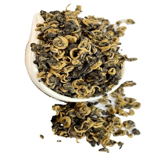 luxury grade China yunnan Black snail tea golden tips yunnan dian hong luo cha good tasty strong fragrance  lasting sweet taste