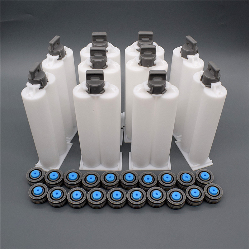 50ml  2:1 1:1  4:1 3:1 Cartridge Tube AB Dual Glue Cartridge Two Component Dispenser Tube with Mixing Tube Mixing Syringe