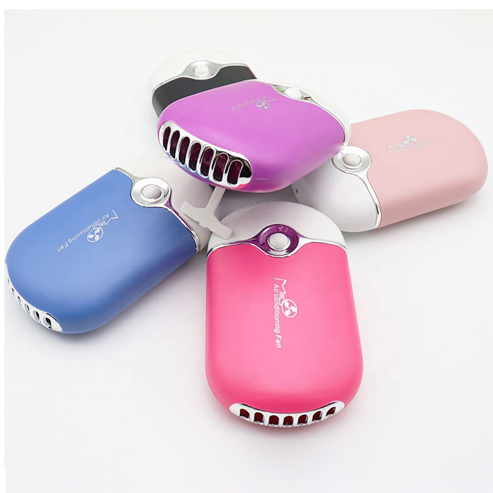 Cooling Usb Portable Rechargeable Handfree Personal Ice Cute Wind Battery Fan Multicolour Handheld Light Up Pocket mini Fan