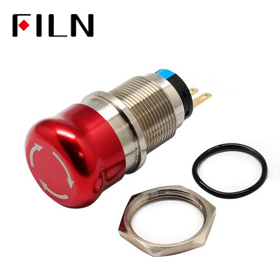 16mm 19mm 22mm 1NO 1NC Waterproof Metal Latching Emergency STOP Mushroom Push Button Switch Button Switch Knob Rotary Switch