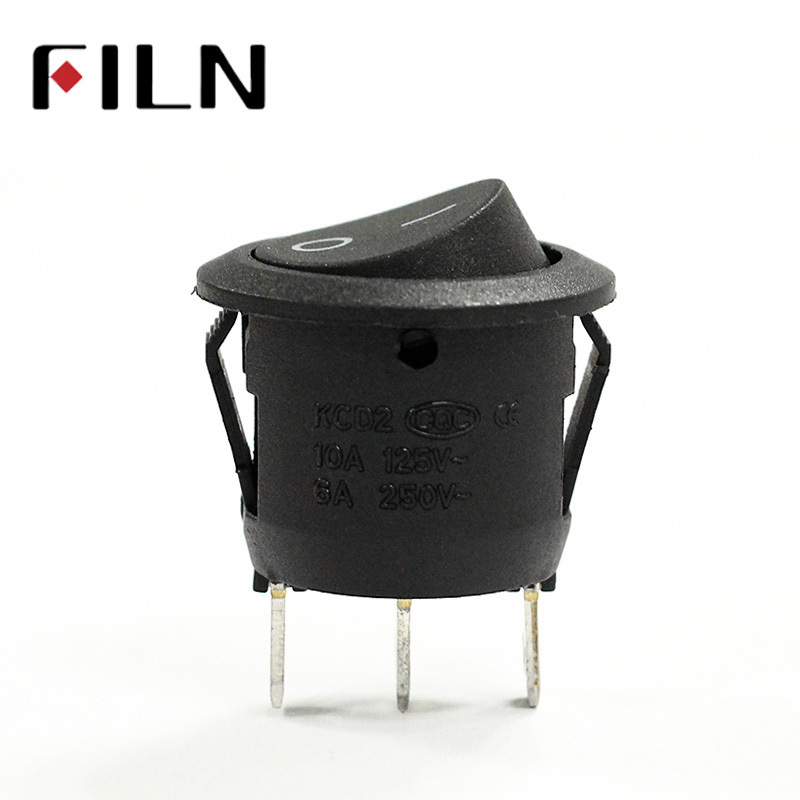 15MM Small Round Black 3-Pin  6A250V 10A125V Rocker Switch Seesaw Power Switch for Car Dash Dashboard Toys