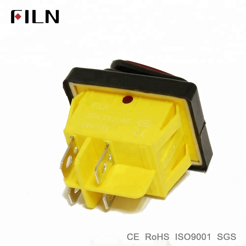 New 16A 250VAC 30A kcd4 waterproof rocker switch T85 4pin ON OFF led illuminated switch