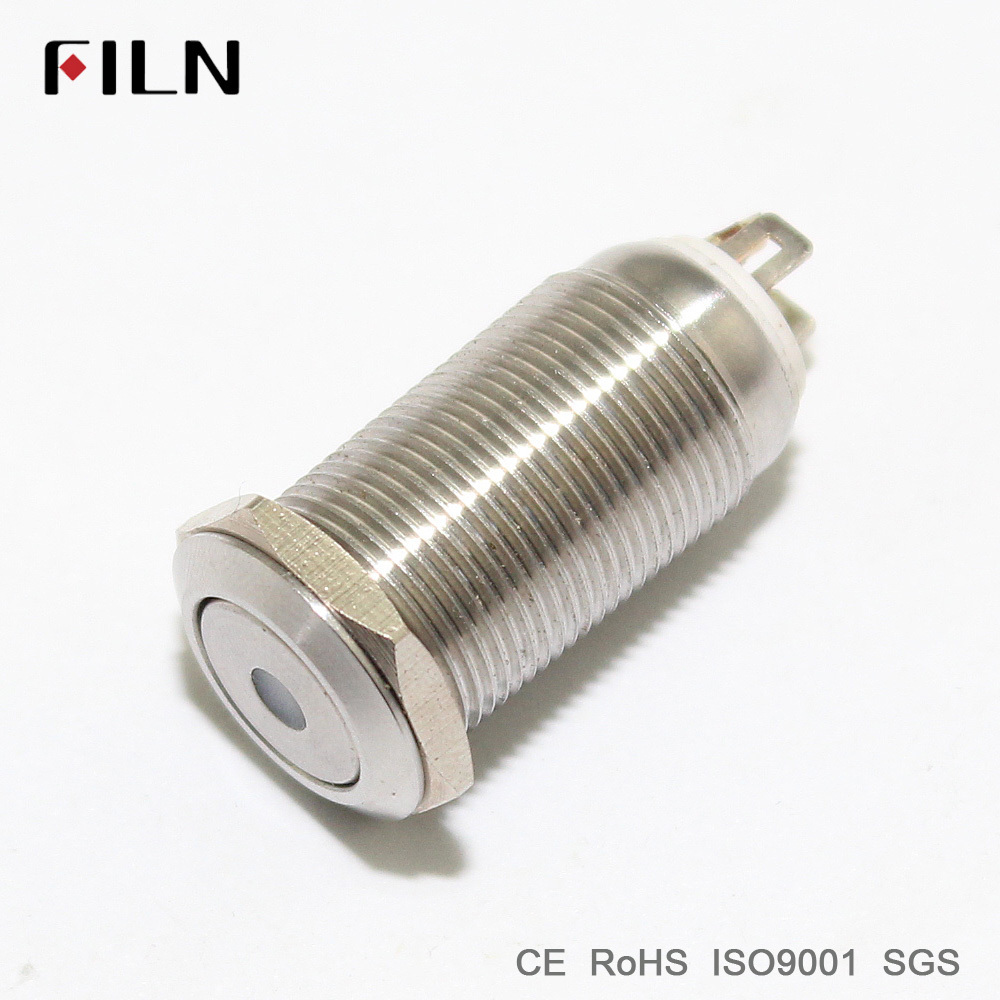 12mm CE auto illuminated and timer push button 3V led switch red yellow blue waterproof ip68 stainless steel button switch