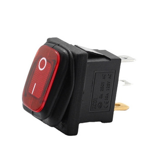 kcd1 waterproof 6a250v 3 rocker switch on off  2position red light switch