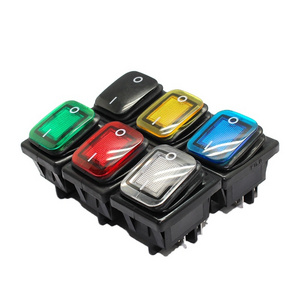 on off 30A/250V Heavy Duty 4 pin DPST IP67 Sealed Waterproof T85 Auto Boat Marine Toggle Rocker Switch with LED 12V 220V 30x22