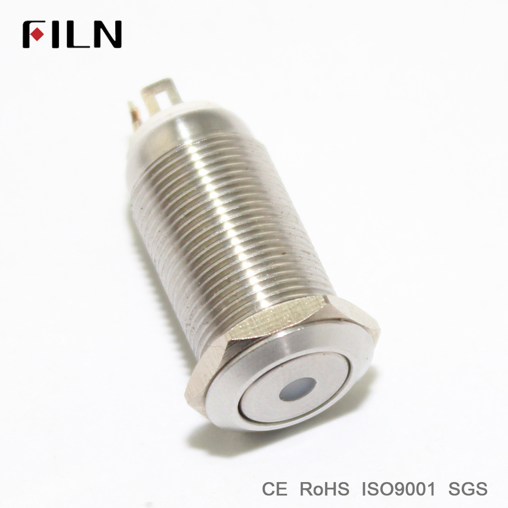 12mm CE auto illuminated and timer push button 3V led switch red yellow blue waterproof ip68 stainless steel button switch