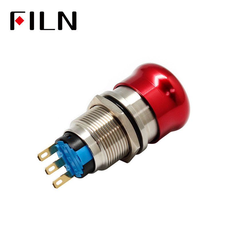 16mm 19mm 22mm 1NO 1NC Waterproof Metal Latching Emergency STOP Mushroom Push Button Switch Button Switch Knob Rotary Switch