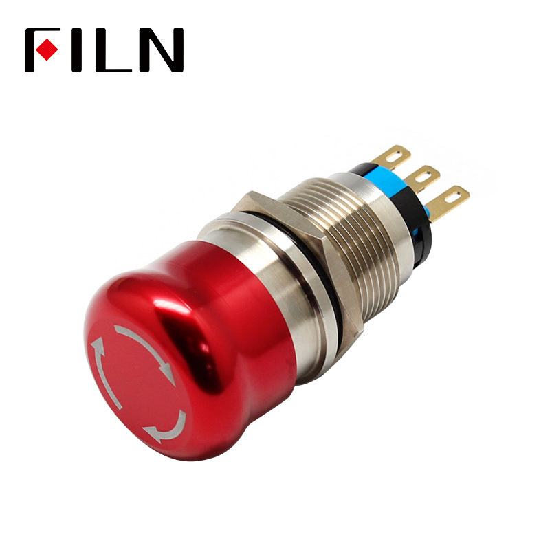 16mm 19mm 22mm 1NO 1NC Waterproof Metal Latching Emergency STOP Mushroom Push Button Switch Button Switch Knob Rotary Switch