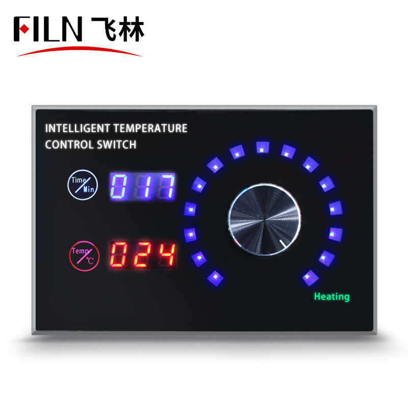 FILN New Intelligent temperature control switch with heating and timer function, knob control  with temperature adapter