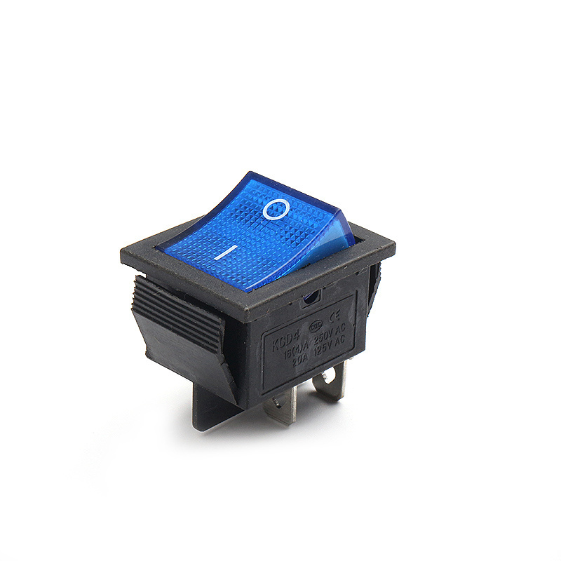 KCD4 4Pins ON-OFF-ON Switch With Illuminated Black Rocker Switch