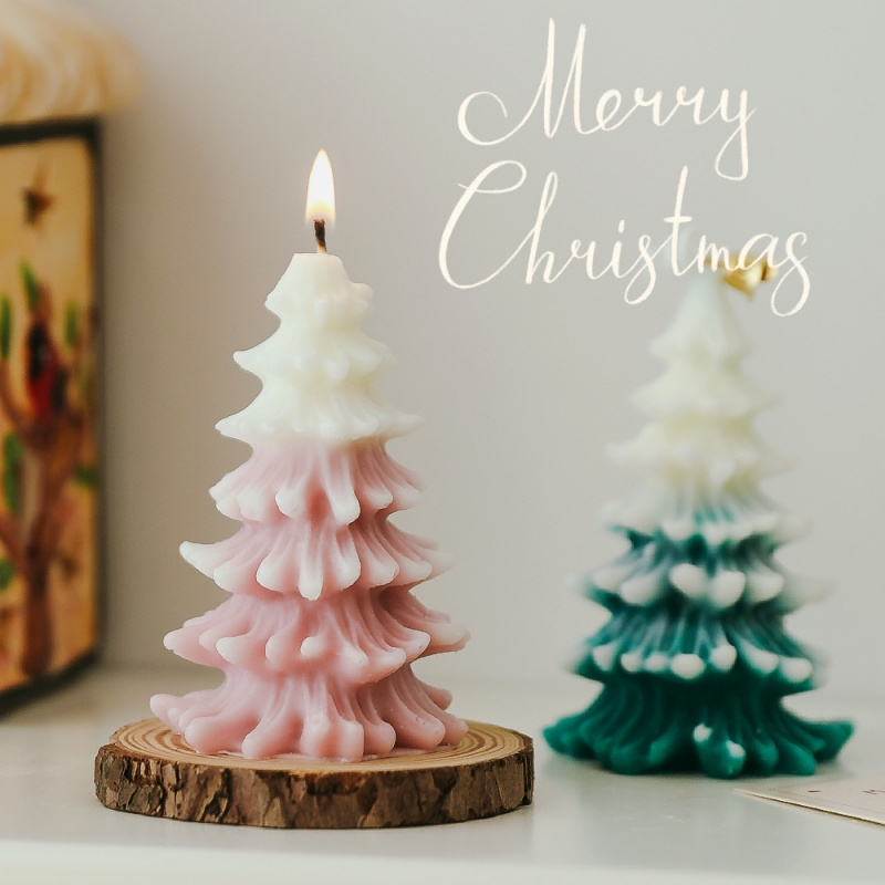 Decoration Creative Christmas Tree Scented Candles Handmade Aromatherapy Xmas Candle Gift Box Home Party Supplies Wholesale