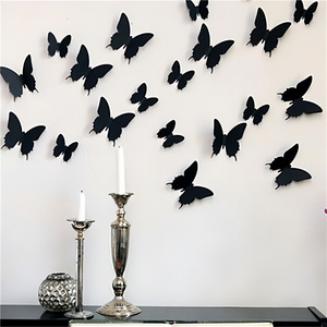 12Pcs/Bag 3D DIY Butterfly Wall Stickers Home Decor Poster for Kitchen Fridge Room Adhesive to Wall Decals Decoration