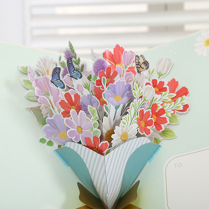 Mother's Day 3D greeting card bouquet folded greeting card creative butterfly paper sculpture card