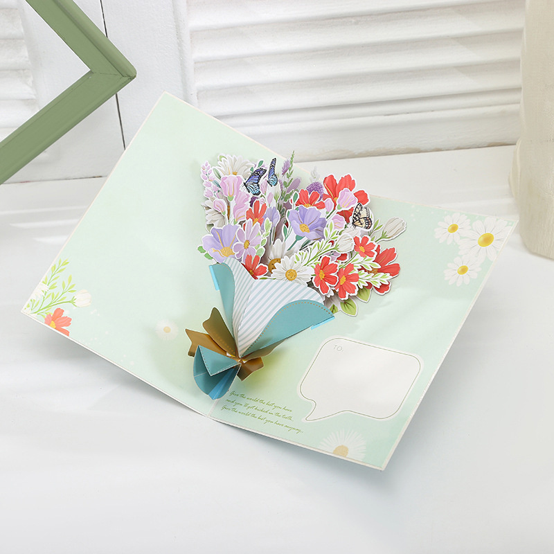 Mother's Day 3D greeting card bouquet folded greeting card creative butterfly paper sculpture card