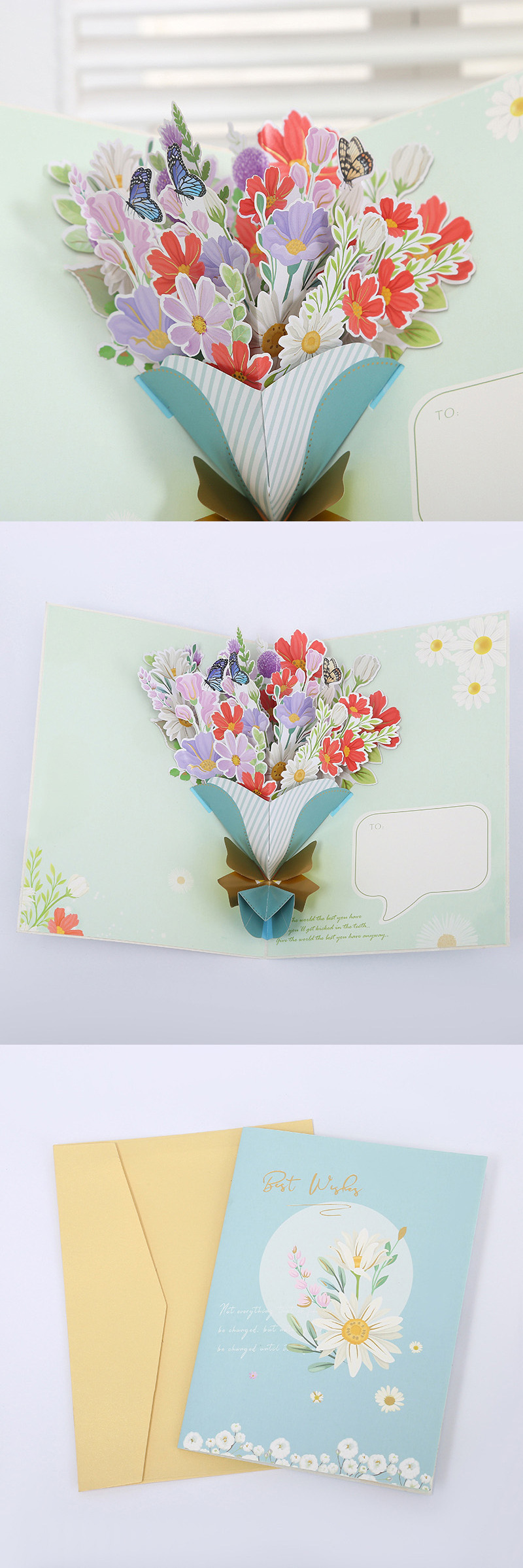 Mother's Day 3D greeting card bouquet folded greeting card creative butterfly paper sculpture card